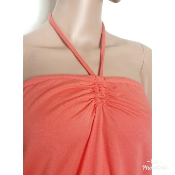 bebe | Bright Peach Halter Tie Top Y2K Retro - Picture 3 of 4